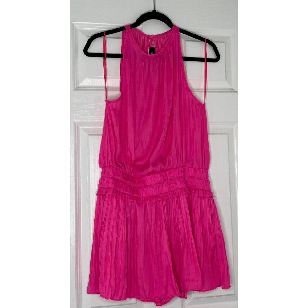 DO+BE HOT PINK PLEATED ROMPER SIZE LARGE
